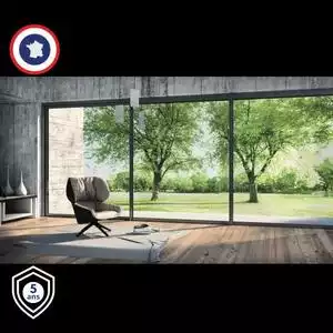 Baie coulissante Alu essentiel 3 vantaux 3 rails