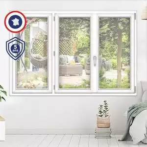 Fenêtre PVC sur-mesure - 3 vantaux - Gamme Confort