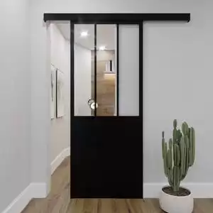 Porte coulissante ATELIER VITRAL NOIR 